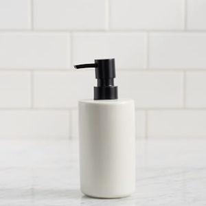 Mason Glazed Stoneware Soap Pump, Ivory, Small