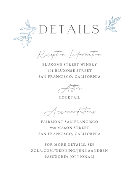 Phippsburg | Dusty Blue | Zola Wedding Enclosure Cards