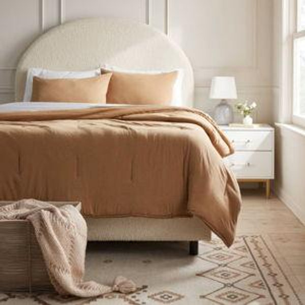 Jersey Comforter and Sham Set - Threshold™- Full/Queen - Light Brown