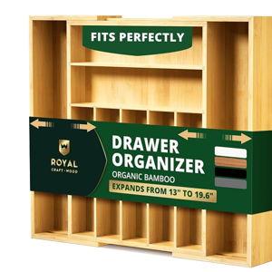 ROYAL CRAFT WOOD Luxury Bamboo Kitchen Drawer Organizer