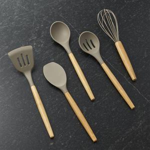 Silicone Utensils with Bamboo Handle