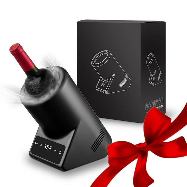 Aichiller Wine Chiller Electric, Wine Chillers Bucket for 750ml Red & White Wine or Some Champagne,Single Bottle Wine Cooler,Portable Wines Cellars, Iceless Chiller at Vino Party Gift