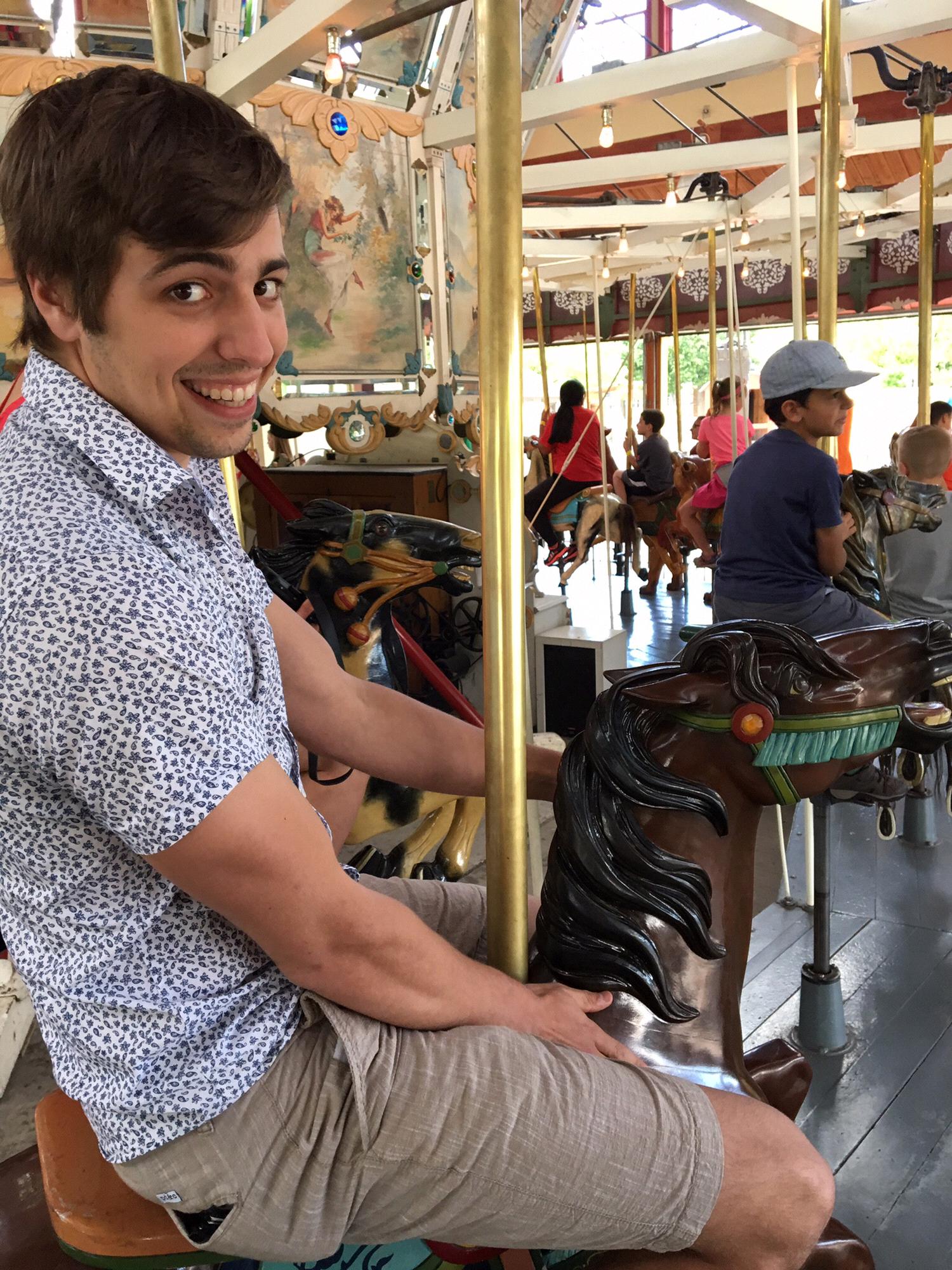 Nick on a carousel