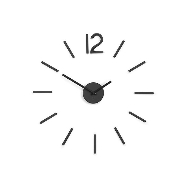 Umbra 1005400-040 Blink Wall Clock Black - Easy to Paste Wall Sticker Numbers, Frameless Large Decorative Wall Clock, Simple Indicators, Minimalist, Black,39.25 Inch L x 39.25 Inch W x 1.38 Inch H