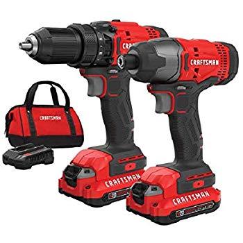 CRAFTSMAN V20 Cordless Drill Combo Kit, 2 Tool (CMCK200C2)