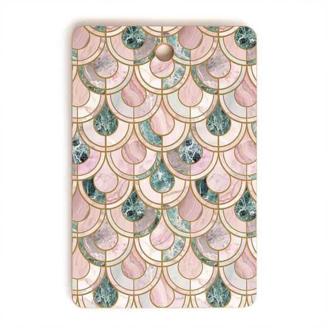 Emanuela Carratoni Rose Gold Marble Inlays Rectangle Cutting Board, 16" x 10.5" - Deny Designs