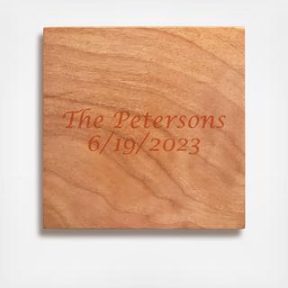 Personalized Cherry Wood Coasters, Set of 4