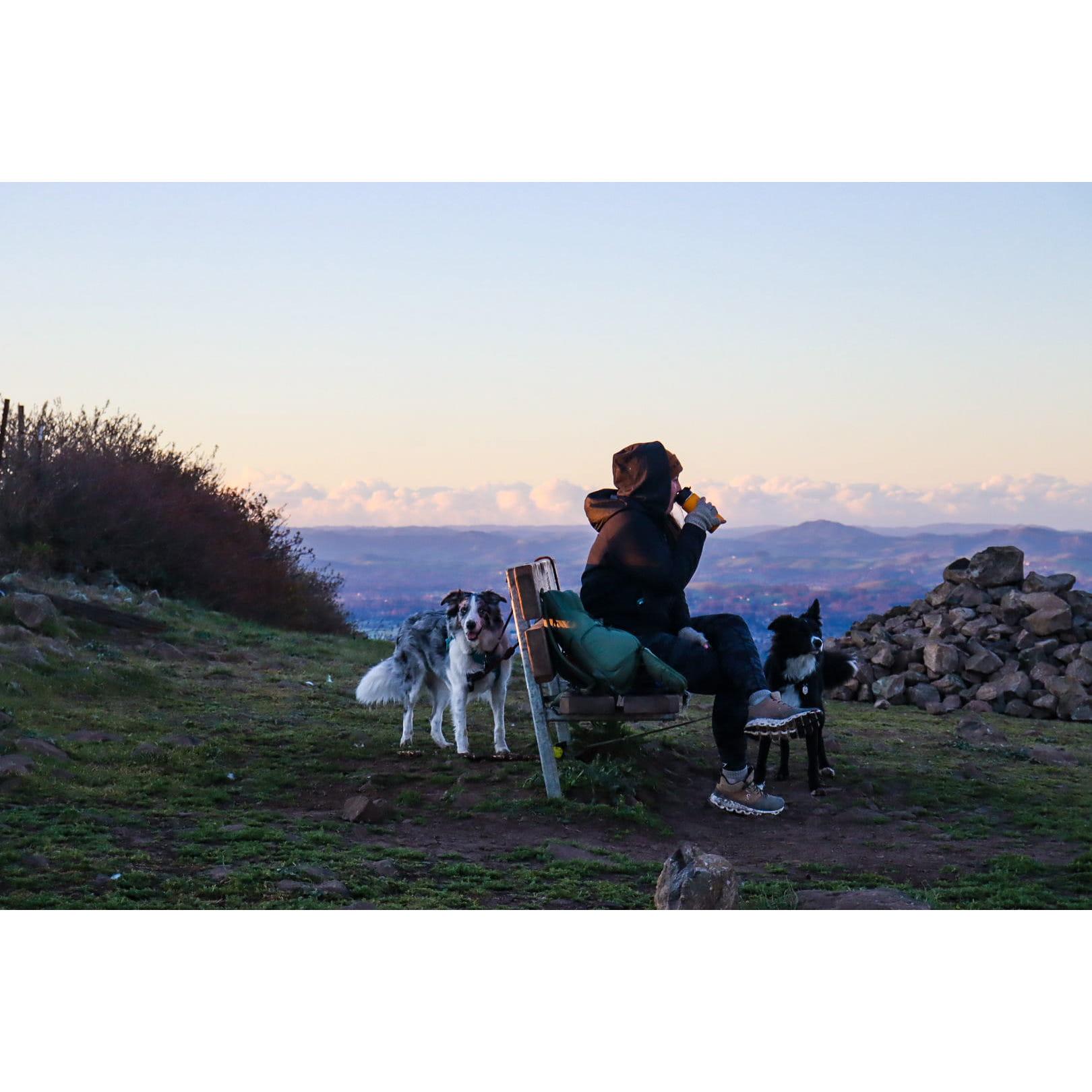 Amber on Taylor MTN summit at sunrise 