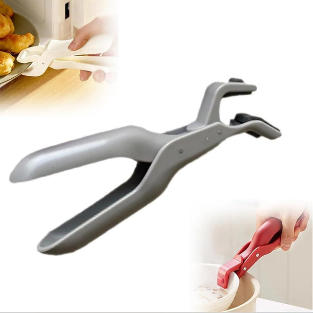 Silicone Non-Slip Heat Insulation Anti-Scald Clip, 2025 Multi-Purpose Anti-Scald Bowl Holder Clip for Kitchen Multi-Function Anti-Scald Bowl Clip Hot Bowl Dish Plate Gripper Clips (Grey, 1Pack)