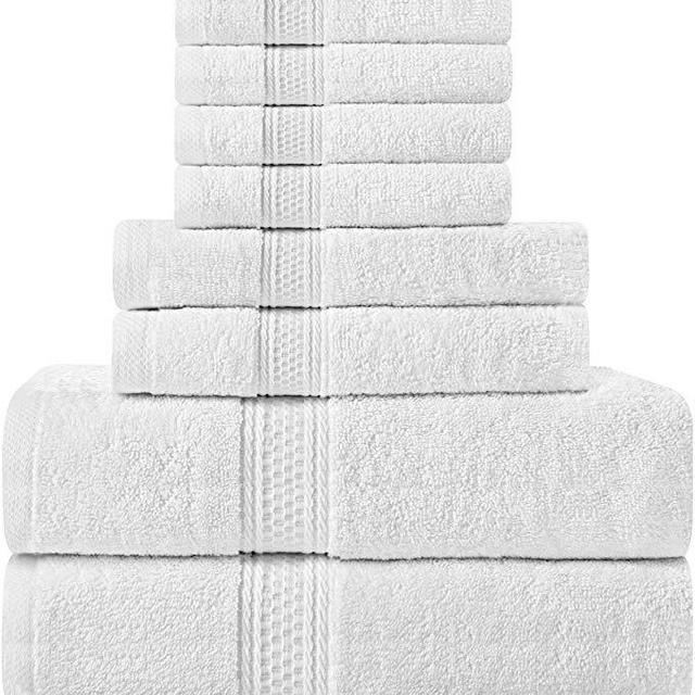 Utopia Towels Premium 8 Piece Towel Set (Dark Grey); 2 Bath Towels, 2 Hand Towels and 4 Washcloths – Cotton Towels