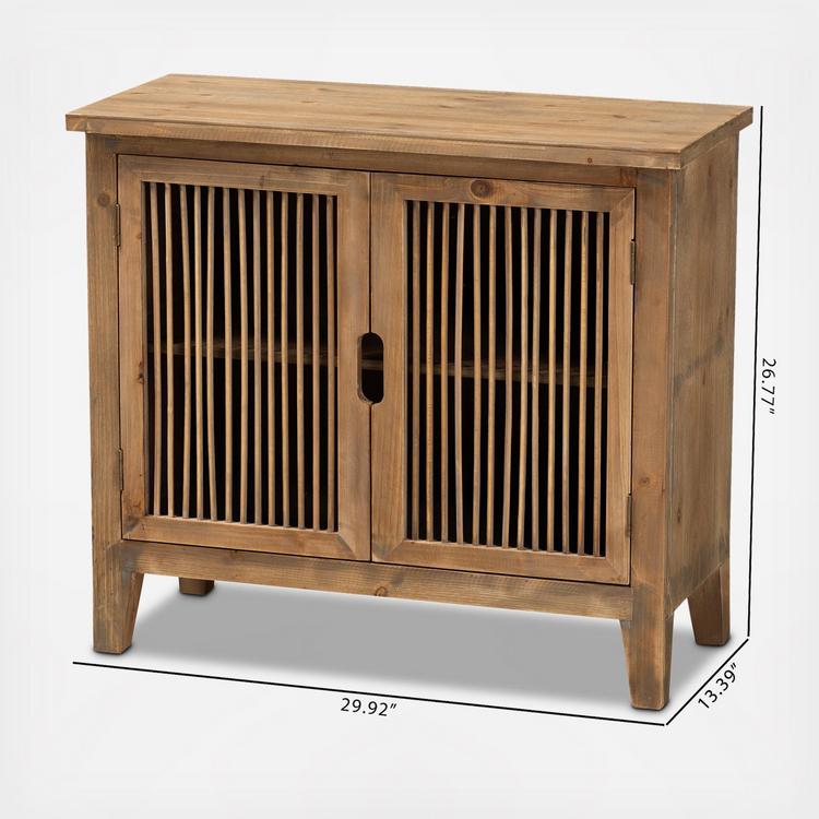 Baxton Studio, Clement 2-Door Spindle Storage Cabinet | Zola