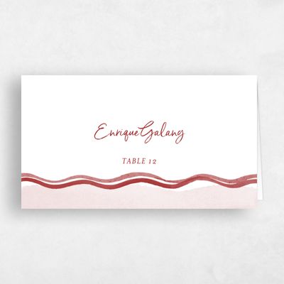 Dark Red Wedding Place Card - Darlington