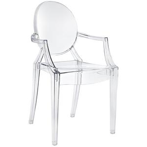 Modway Inc. - Modway Casper Modern Acrylic Dining Armchair in Clear, 1 Chair