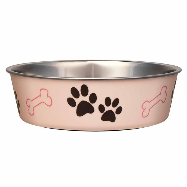 Loving Pets Bella Dog Bowls- Stainless Steel Dog & Cat Bowls - Spill Proof Dog Food Bowl, Cat Bowl, Puppy Essentials & Pet Supplies Great for Home & Travel (Large 35-65 lbs, Paparazzi Pink)
