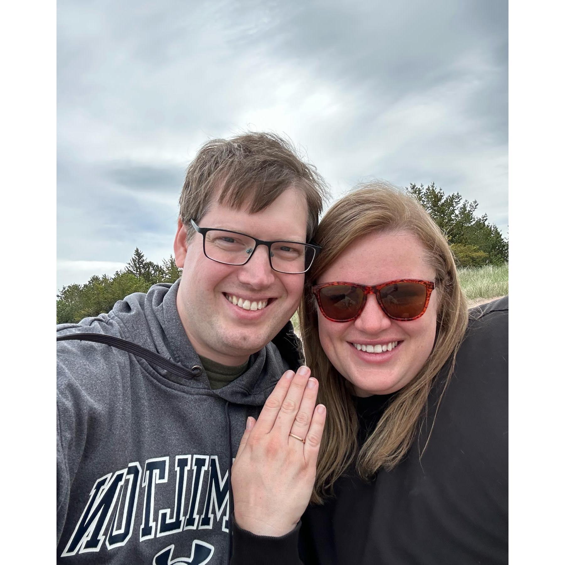 First selfie of us as an engaged couple.