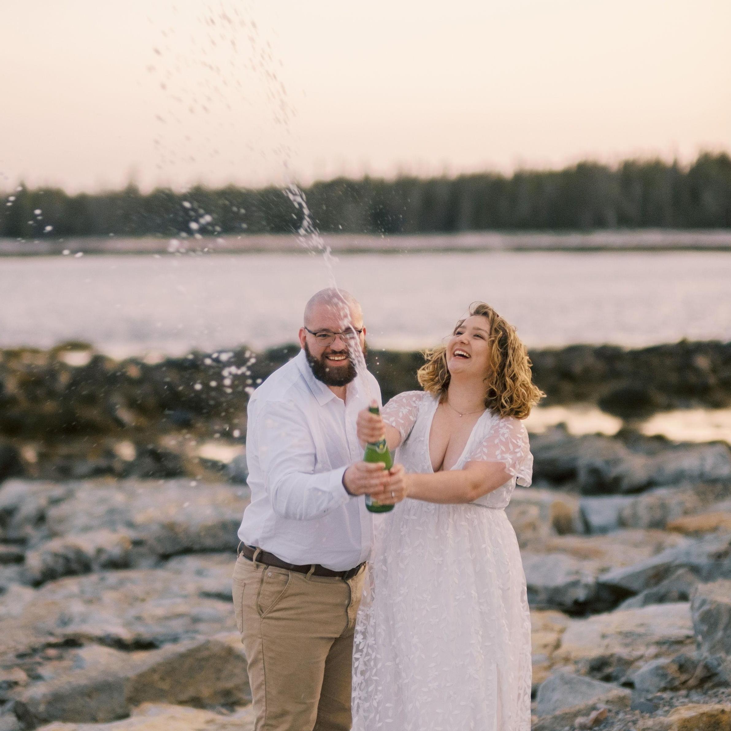 We celebrated our engagement a little over a year in with a fun trip to Acadia National Park for our engagement pictures!