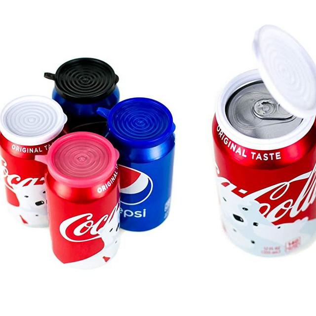 Smarter-Seal, [NEW] 8-Pack, Multi-Color (2 Red, 2 White, 2 Blue, 2 Black), Soda or Beverage Can Lid, Cover or Protector