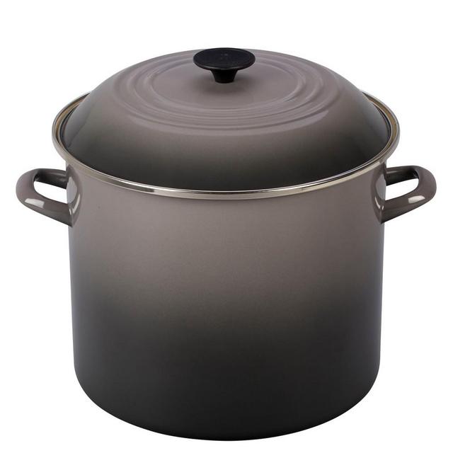 Le Creuset Enameled-Steel Stock Pot, 16-Qt., Oyster