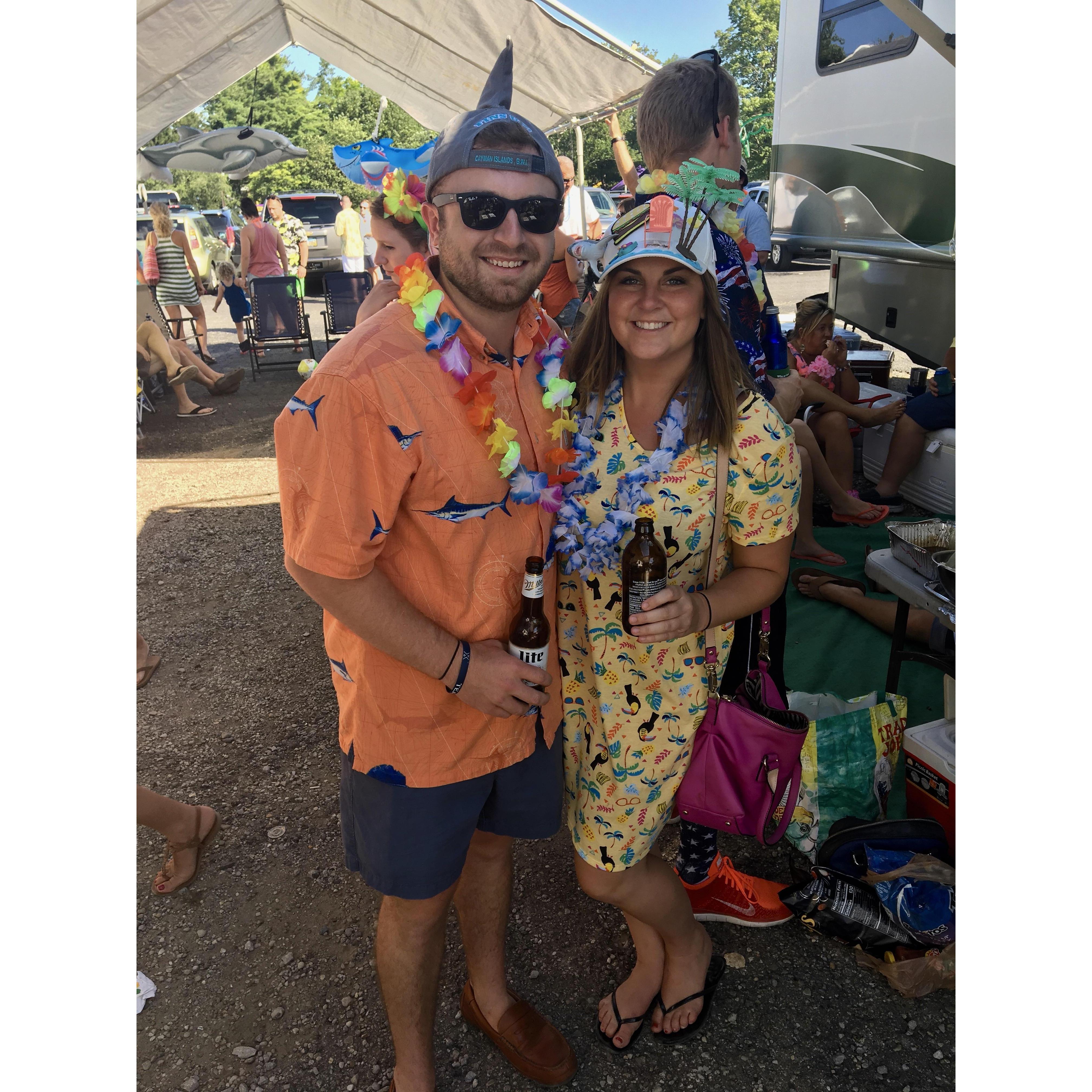 I've been preparing him for a Cayman Islands wedding for years. Fins up baby!