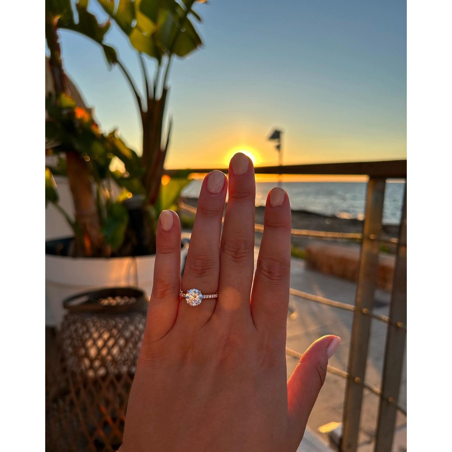 Sunset dinner after our engagement on the Mediterranean