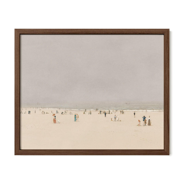 Haus and Hues Framed Vintage Beach Wall Art, Walnut 24x36