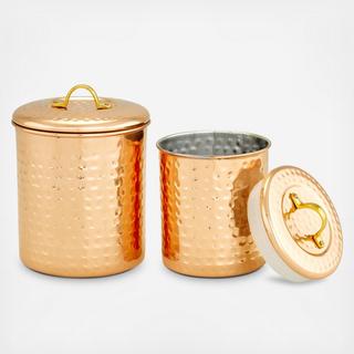 2-Piece Hammered Storage Canister Set