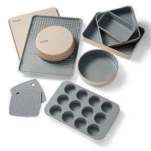 Almond color 9 Piece Ceramic Nonstick Bakeware Set