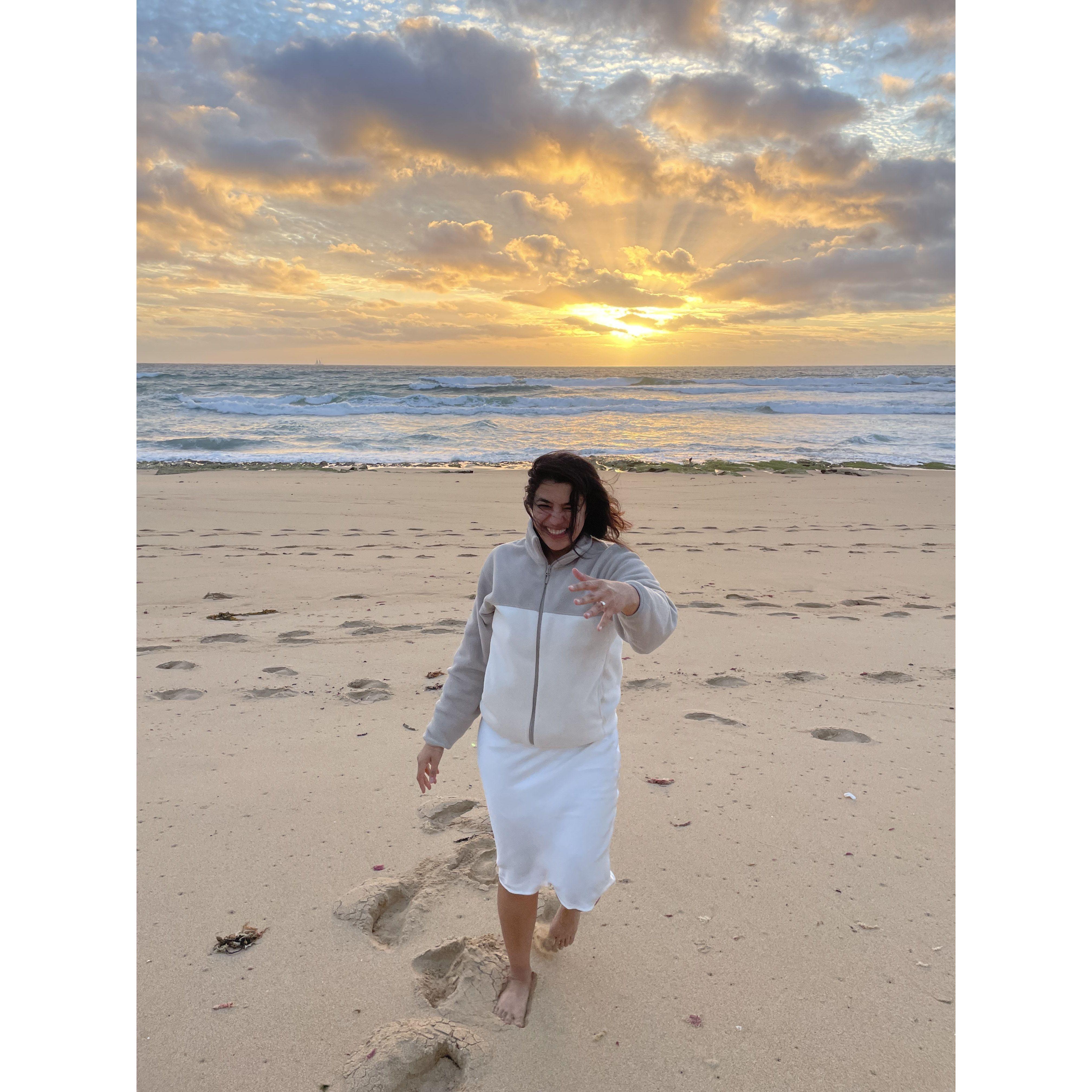 After the tears from both sides, Rav starting jumping for joy and leaving footprints on the sand.