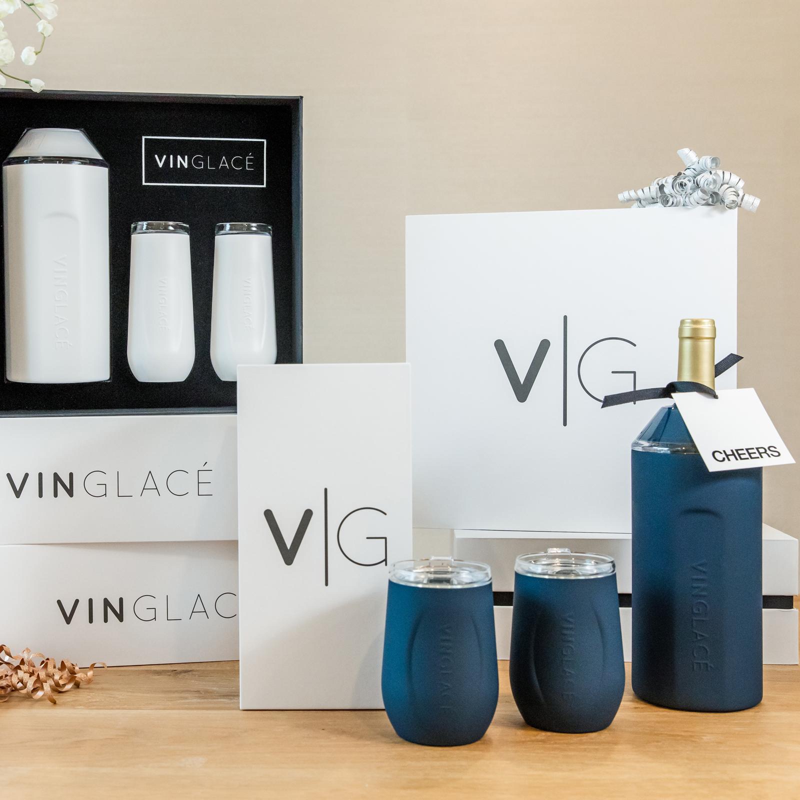 Vinglace Wine Bottle Chiller & Tumbler Gift Set In Green