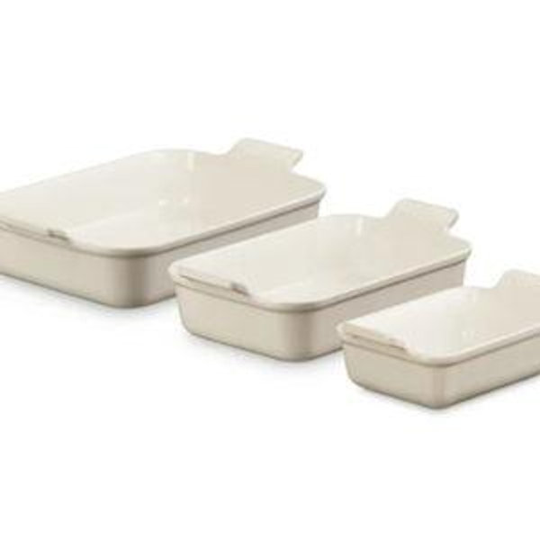 Heritage 3-Piece Rectangular Baking Dish Set (BRIOCHE)