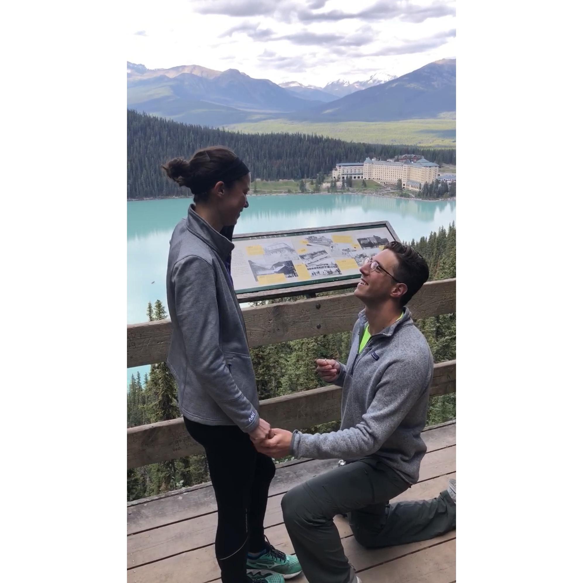 First picturesque proposal | Lake Louise, Canada