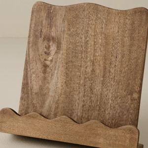 Antiqued Wood Scalloped Cookbook Holder