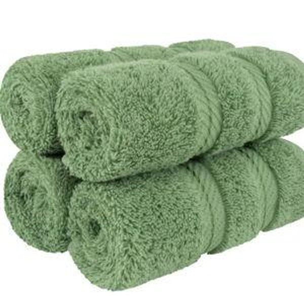 American Soft Linen 100% Cotton Turkish Luxury 4 Piece Washcloth Set, 13x13 inches Washcloth Hand Face Towels for Bathroom and Kitchen Washrags