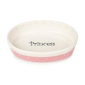 50's Style Ceramic Polka Dot Dishes for Dogs & Cats Prince Princess Food Bowls