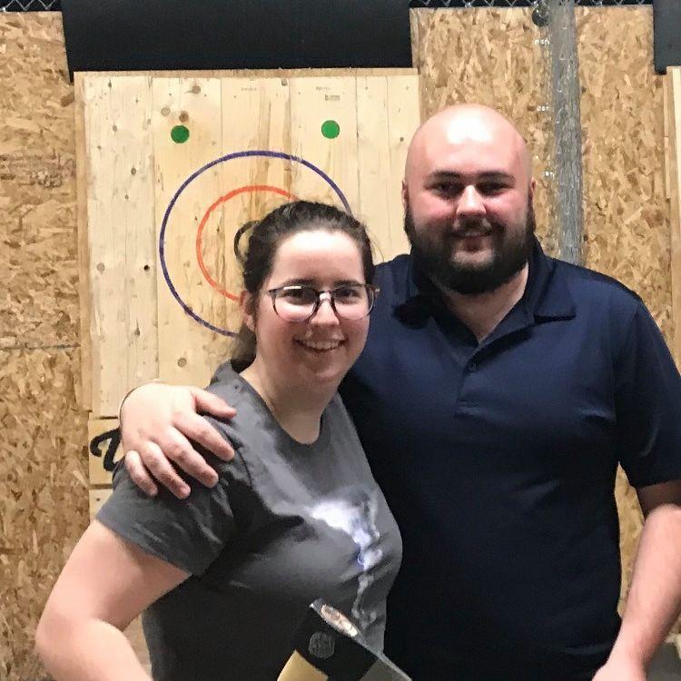 Ax throwing in Boston for Emily's 25th Birthday. Shortly after this photo Ryan was forced to meet Emily's parents.