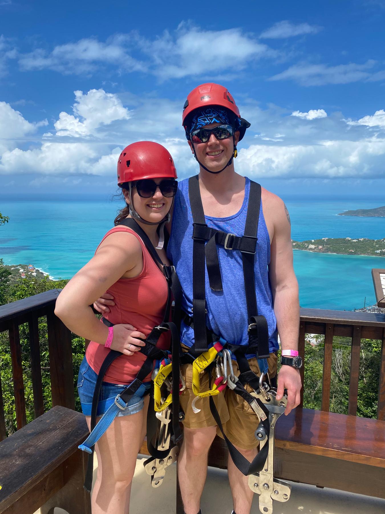 Zip lining in the Virgin Islands