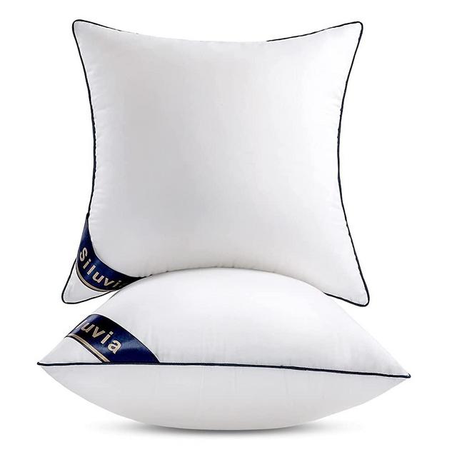 Siluvia 18"x18" Pillow Inserts Set of 2 Decorative 18 Pillow Inserts-Square Interior Sofa Throw Pillow Inserts with 100% Cotton Cover Couch Pillow (2, 18"x18" ,2Pack)