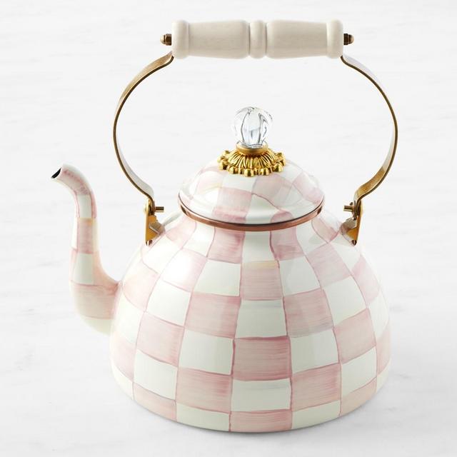 MacKenzie-Childs Rosy Check Tea Kettle, 3-Qt.