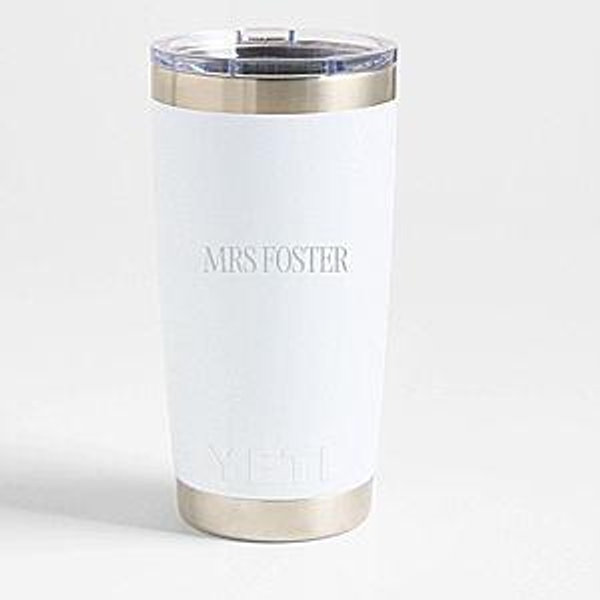 Personalized YETI Rambler 20-Oz. Tumbler with MagSlider Lid White