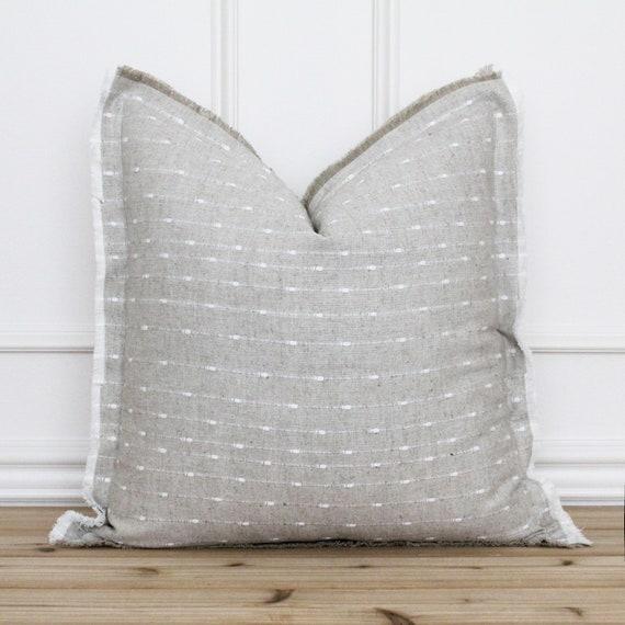 Natural Dotted Fringe Pillow Cover • 20 x 20 Pillow Cover • 26 x 26 • Neutral Pillow • Layering Pillow • Decorative Pillow • Throw Pillow