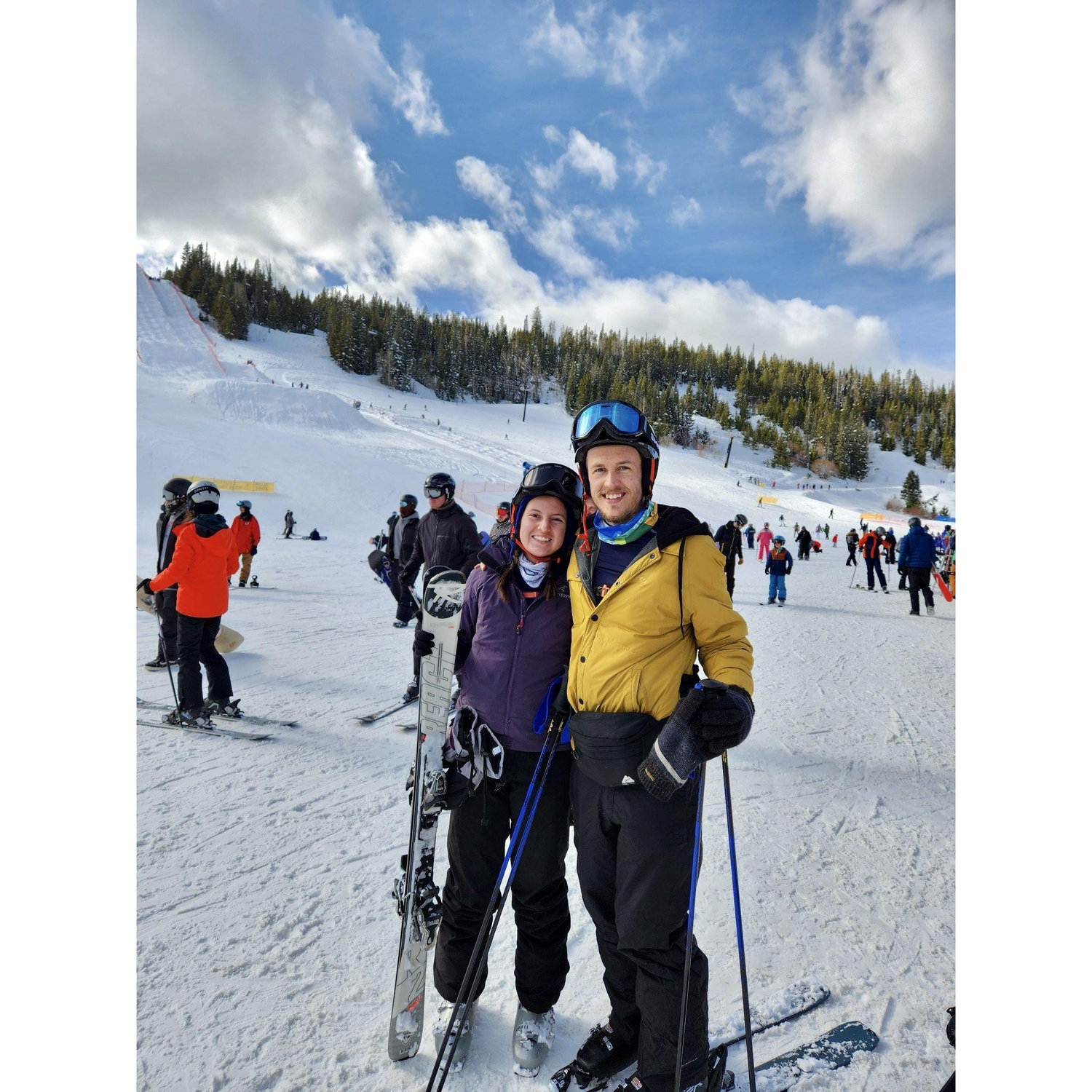The day Mitchell taught Maria how to ski.