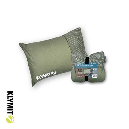 Klymit Drift Camping Pillow, Reversible Cover for Travel and Sleep, Shredded Memory Foam Comfort with Durable Shell