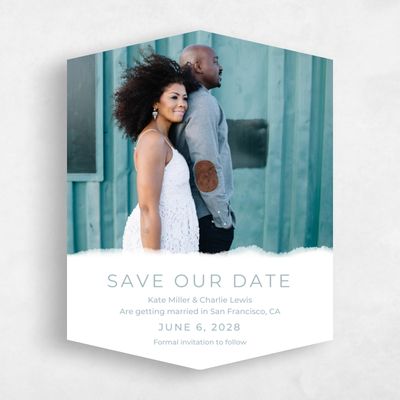 Blue Diamond Wedding Save the Date - Waterfront Portrait