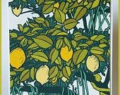 When Life Gives You Lemons Linocut Card...