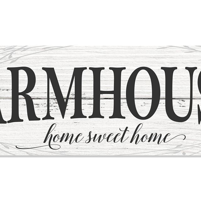 Farmhouse Home Sweet Home Rustic Wood Wall Sign 6x18