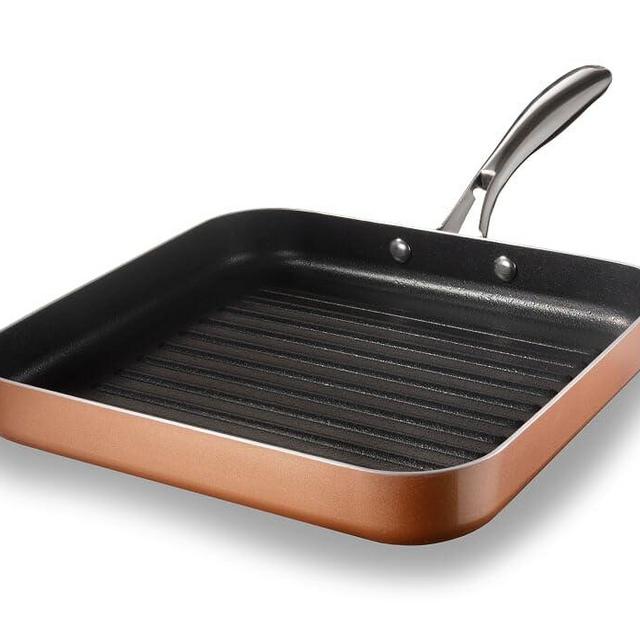 GOTHAM STEEL Nonstick Grill Pan for Stove Top with Grill Sear Ridges, Nonstick Ultra Durable Grilling Pan, Metal Utensil Safe, Stay Cool Stainless-Steel Handle, Oven & Dishwasher Safe, Non-Toxic