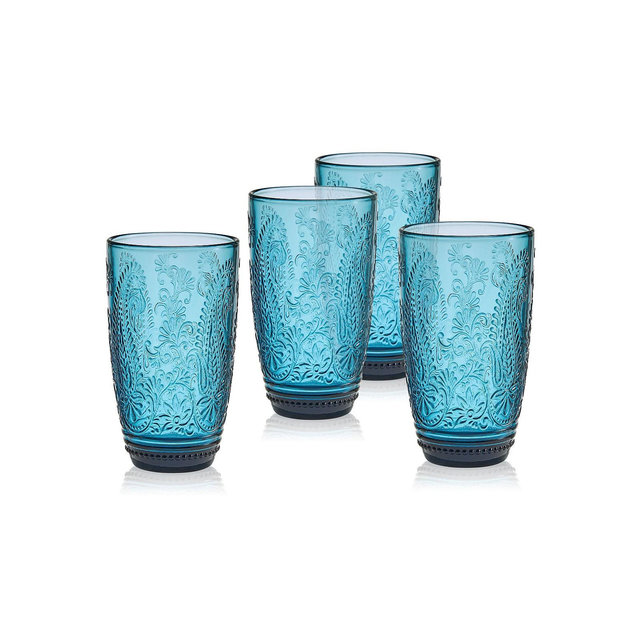 Fitz and Floyd Maddi 15-oz Highball Glasses 4-Piece Set