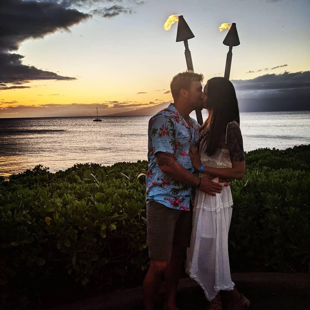 Luau during our last night in Hawaii in 2021 with his brother, Jared, and fiance Alysha.