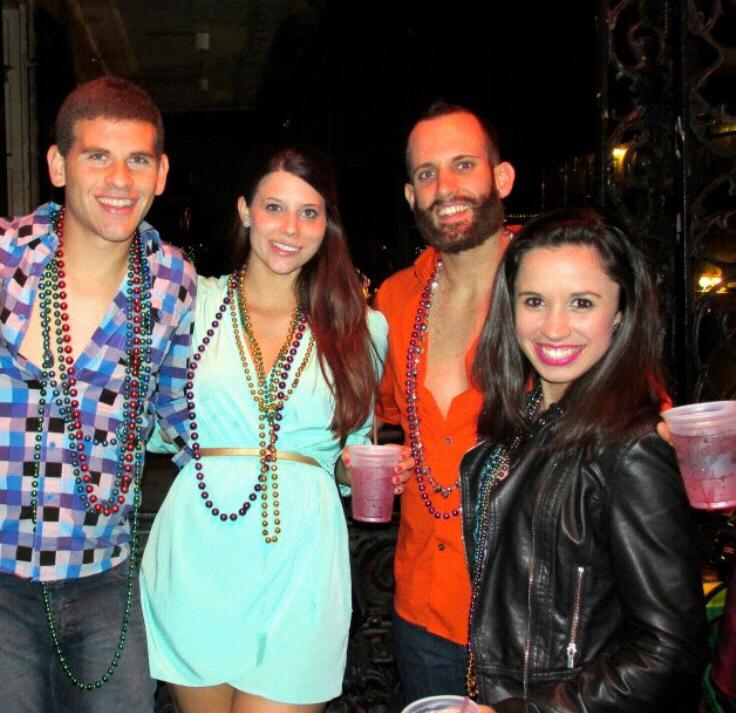 Mardi Gras 2013 with our future best man and maid of honor
