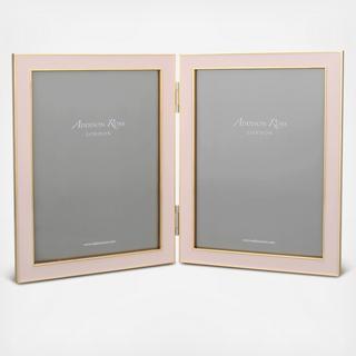 Enamel Gold Double Photo Frame